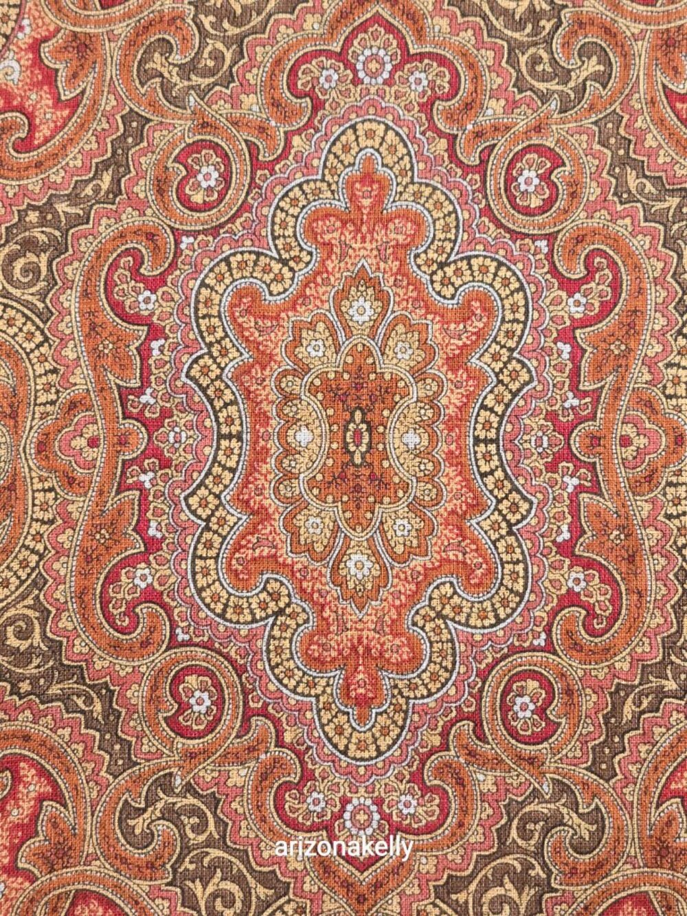 Valentino Linen Scarf Brick Red Earth Tones Autumn Fall - Picture 10 of 15